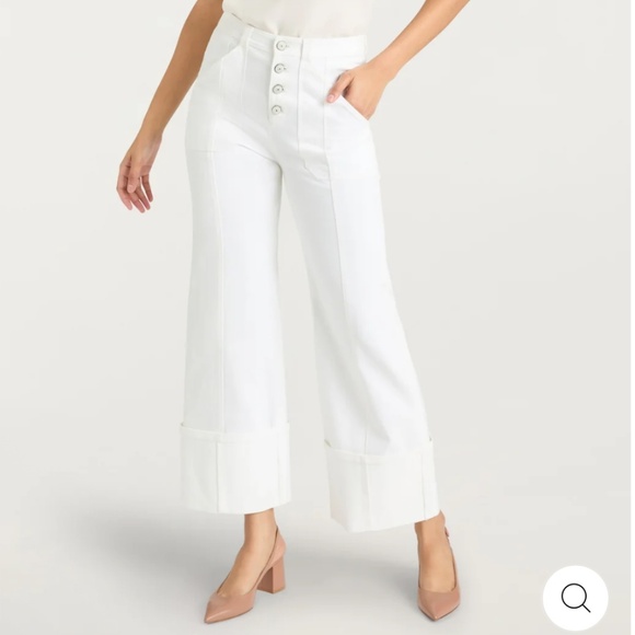 CINQ A SEPT Cuffed White Benji Pant Sz 2 NWT $295!! - Picture 1 of 10